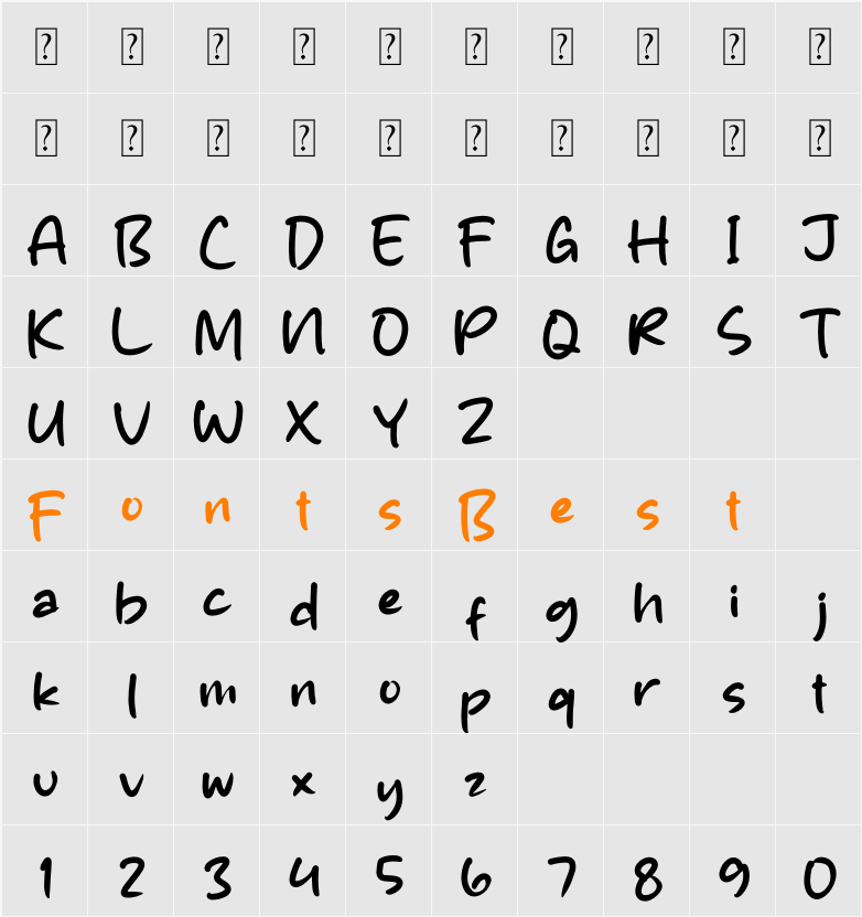 Pasthelo Character Map