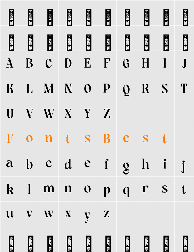 Rogik Medium Character Map
