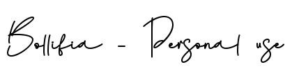 Bollifia - Personal use Font Image