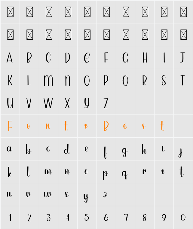 Upright Character Map