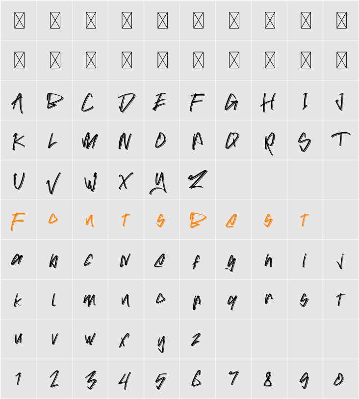 DROPRESS Demo Character Map