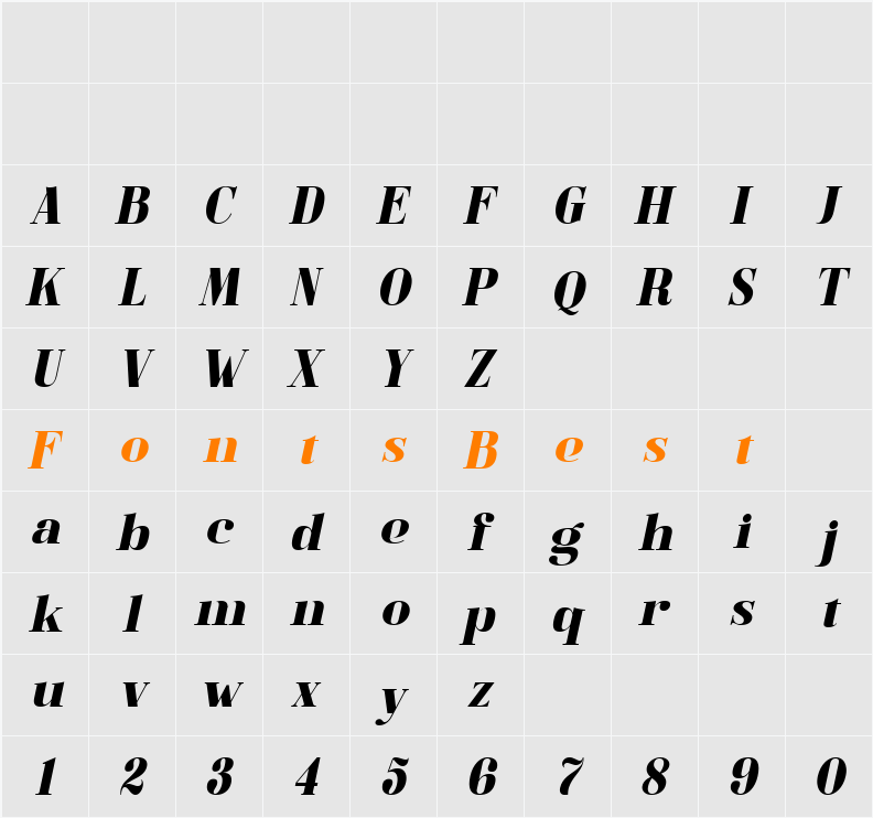 Soleram Character Map