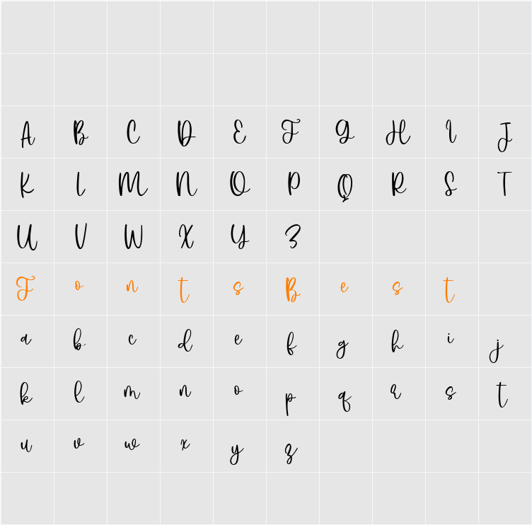 Hello Angela Character Map