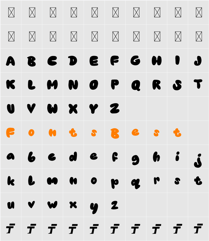 FT Bouncy Character Map