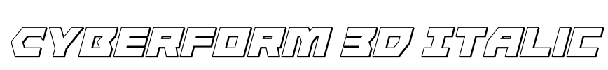 Cyberform 3D Italic Font Image