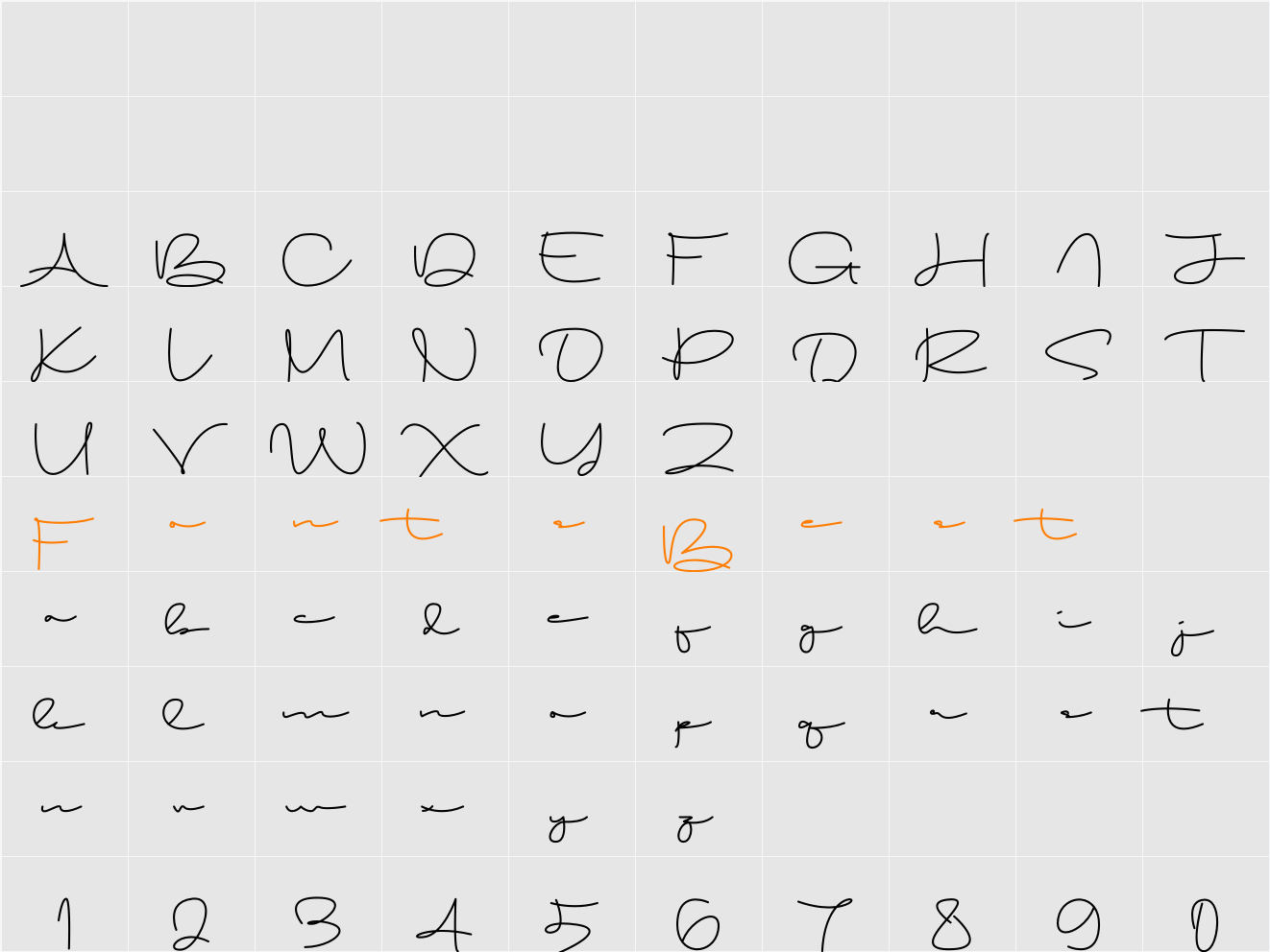 Solami Character Map