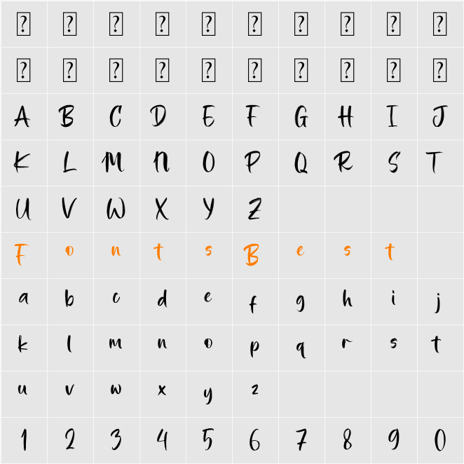 Shutter Breathing Character Map