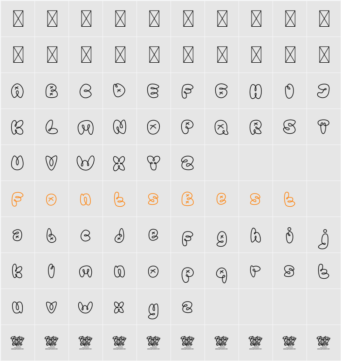 Graffiti Line Character Map