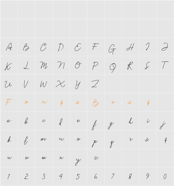 Anndanlusia Character Map