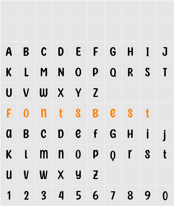 Sunny Spells Basic Character Map