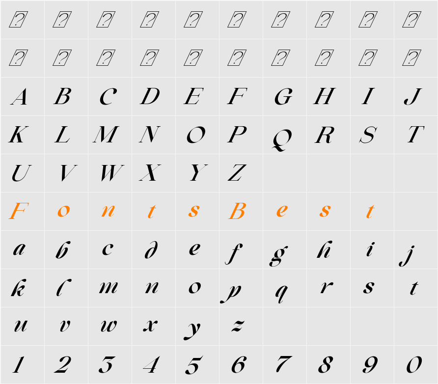 Beautiful Comethrue Demi Bold Character Map