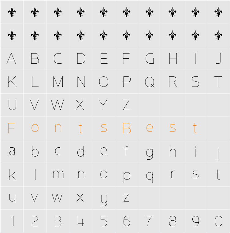 Ata Thin Character Map