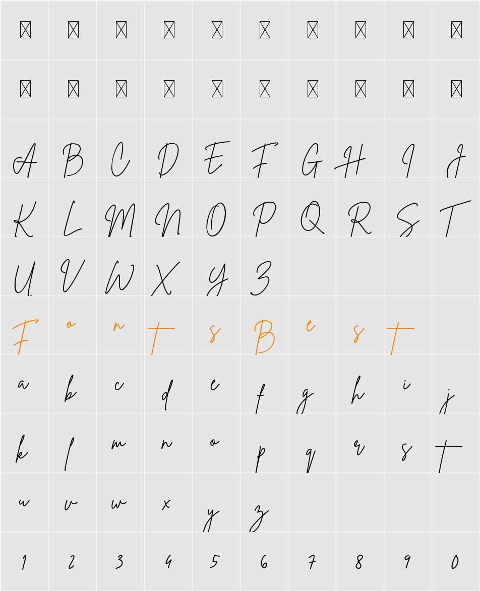 Brittany Signature Character Map