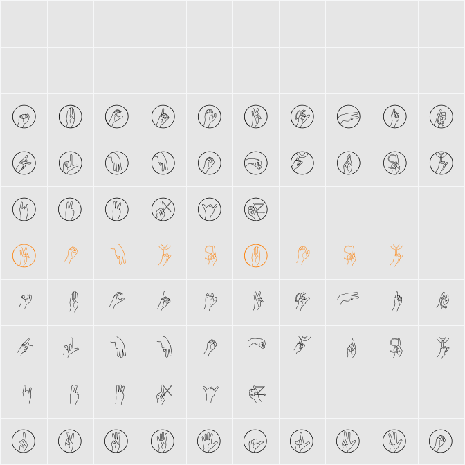 Alfabeto LSCH Character Map