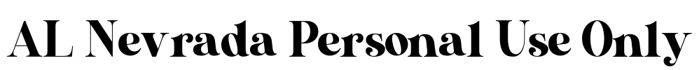 AL Nevrada Personal Use Only Font Image