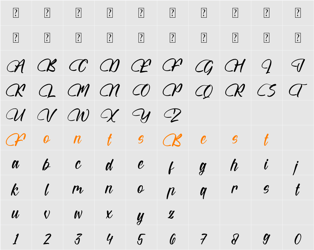 Wintter Bronks Character Map
