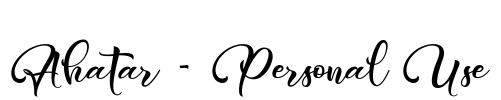 Ahatar - Personal Use Font Image