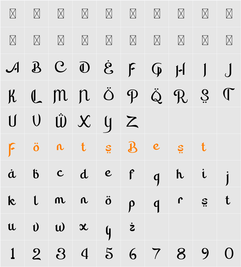 Rahmuna Character Map