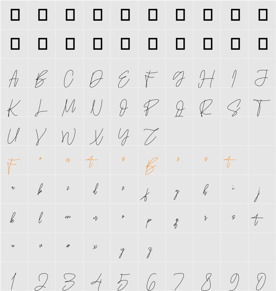 Himatany Character Map