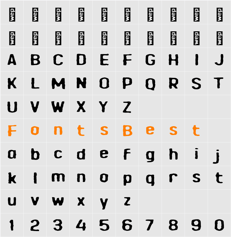 L Lampoo Character Map