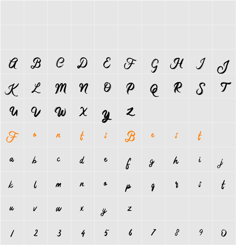 Arsa Character Map