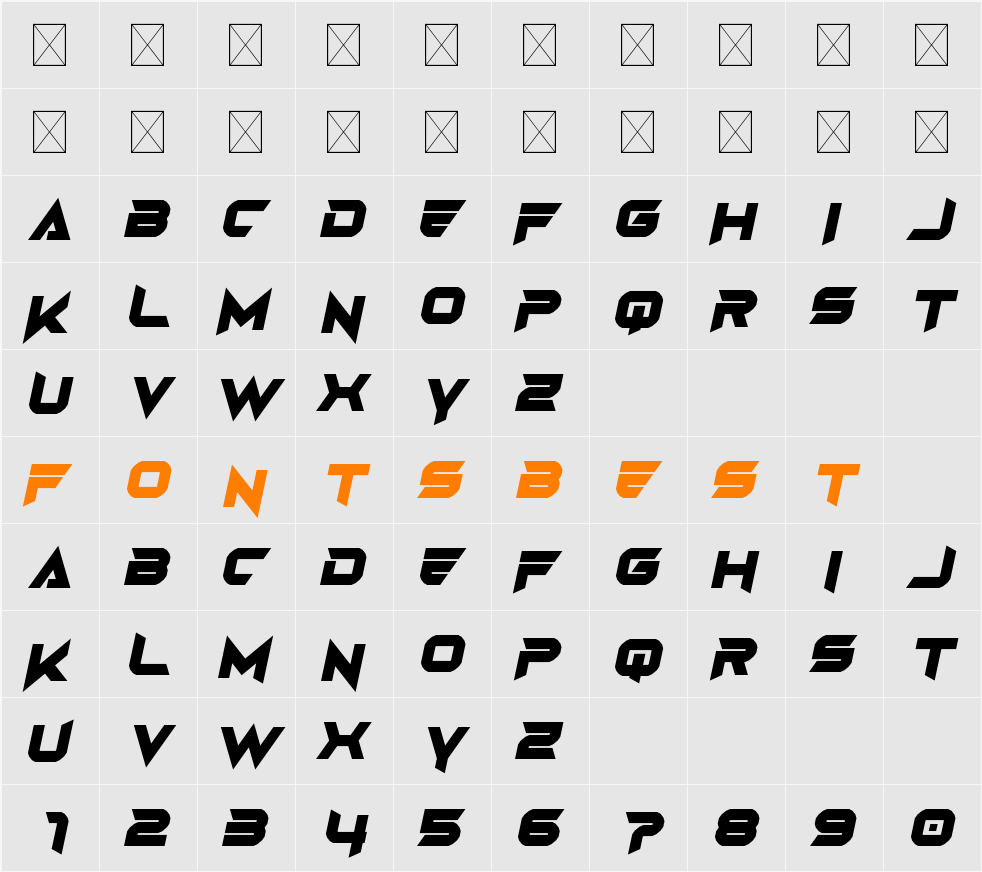 Angas Character Map