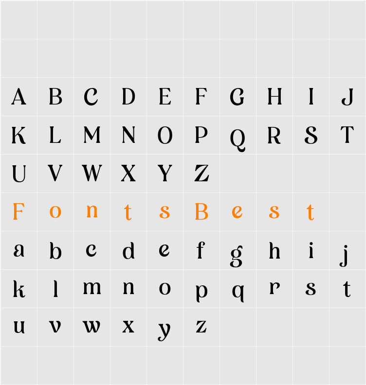 Merosa Character Map