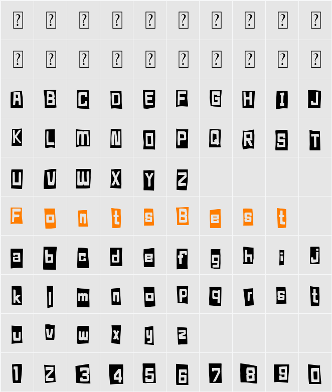 Happy Cube Character Map