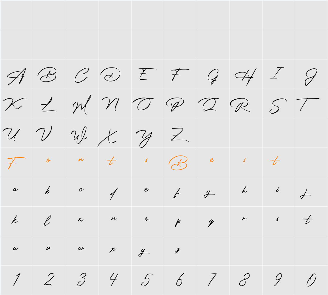 Photograph Signature Character Map