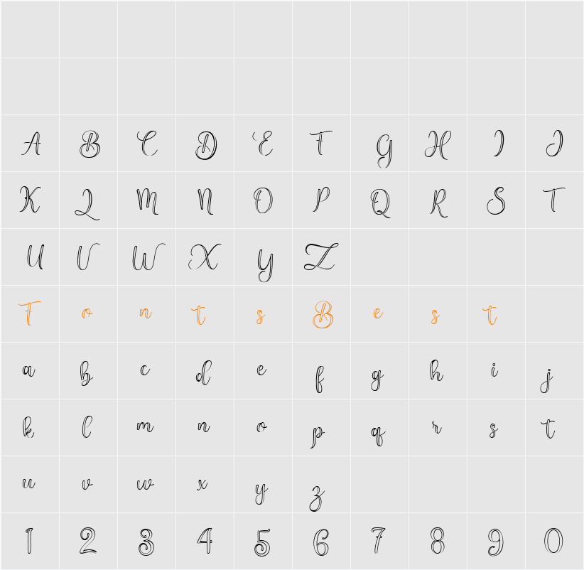 Arbetia Character Map