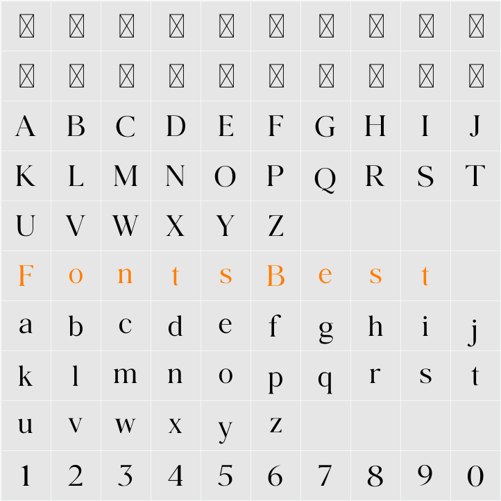 Agatho Light Character Map