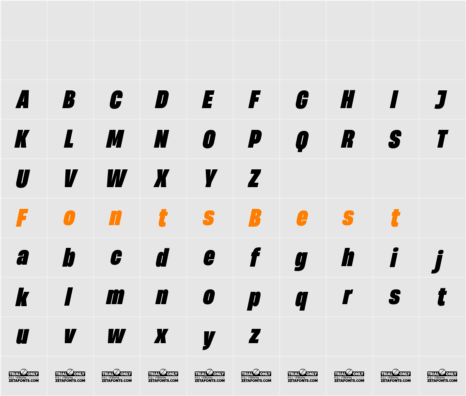 HeadingNow Trial 58 Heavy Character Map