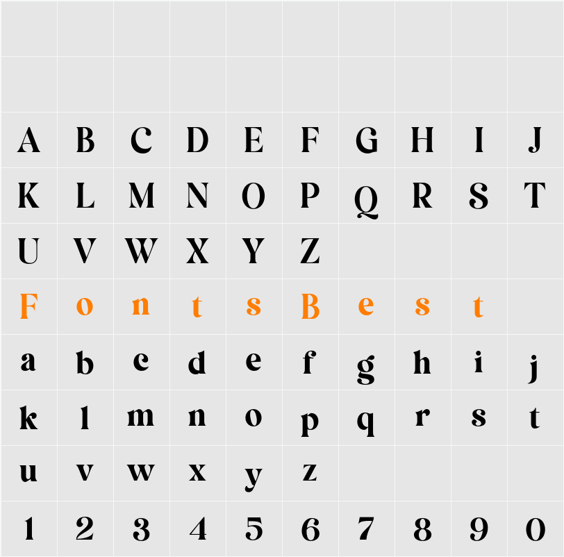 Magiona Display Character Map