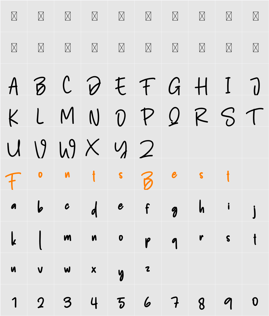 Simple Bold Character Map