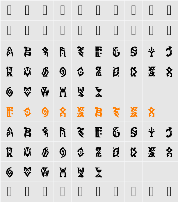 Genshin Impact Font Character Map
