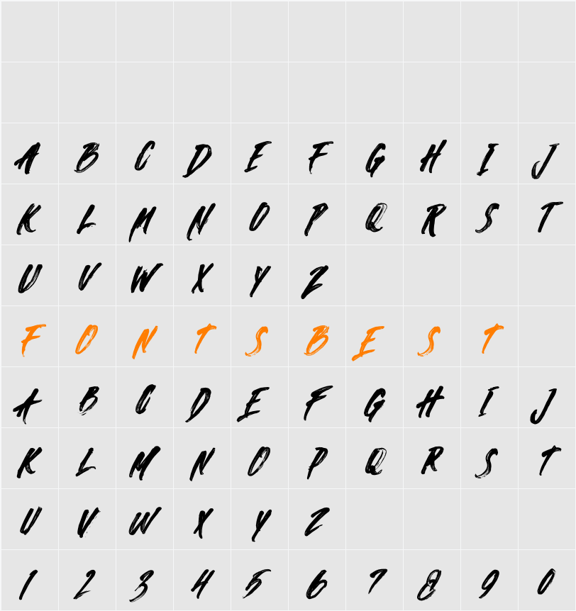 Against Italic Character Map