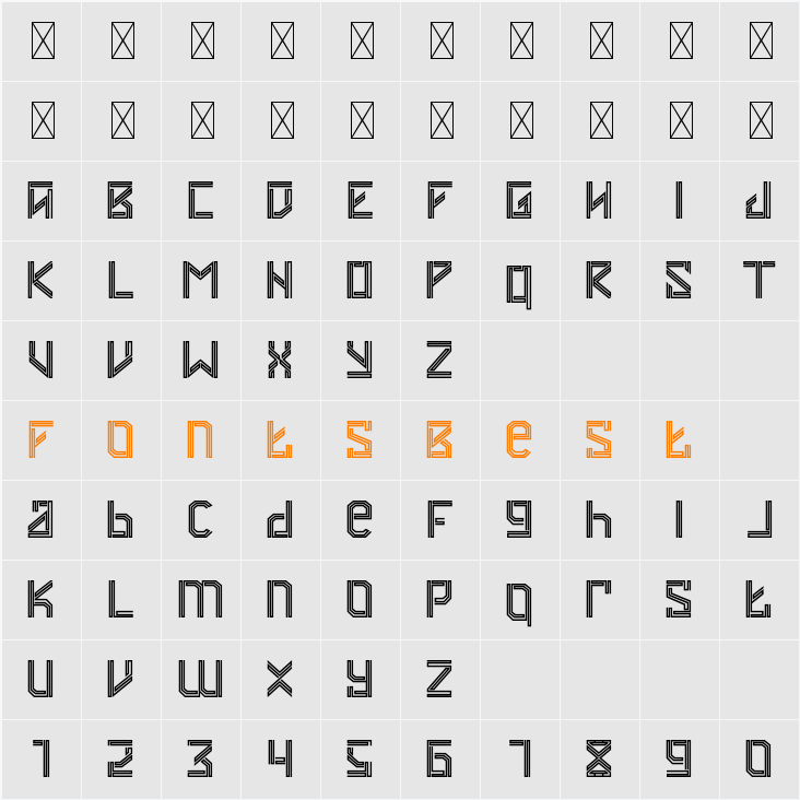 Neonbox Character Map