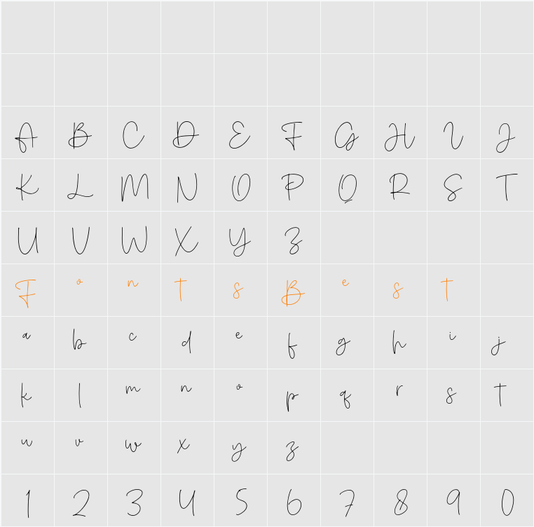Amichan Character Map
