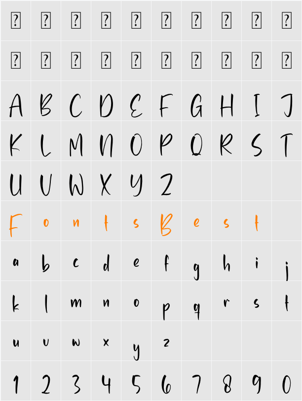 Brodslice Character Map
