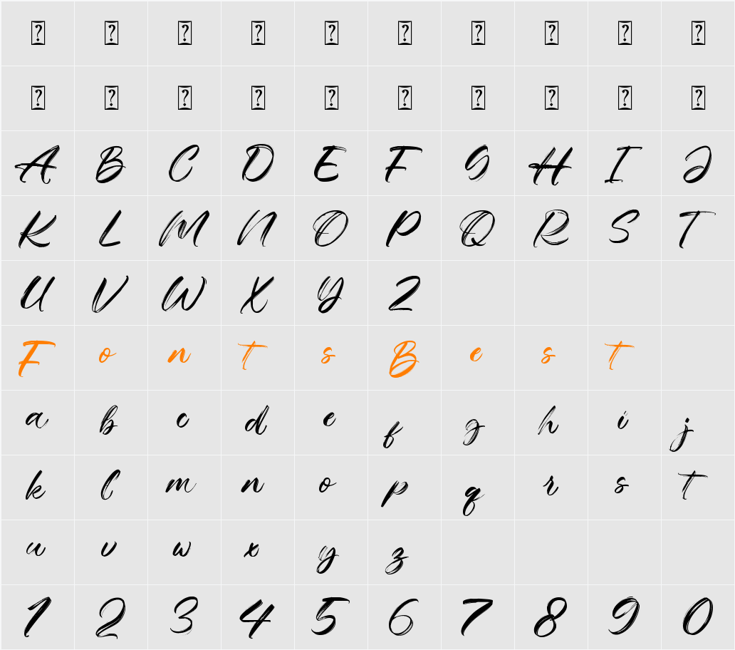 Mikhael Handwritten - Personal use Character Map