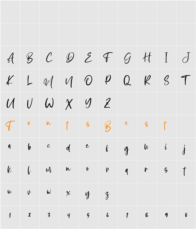 Aderia Character Map