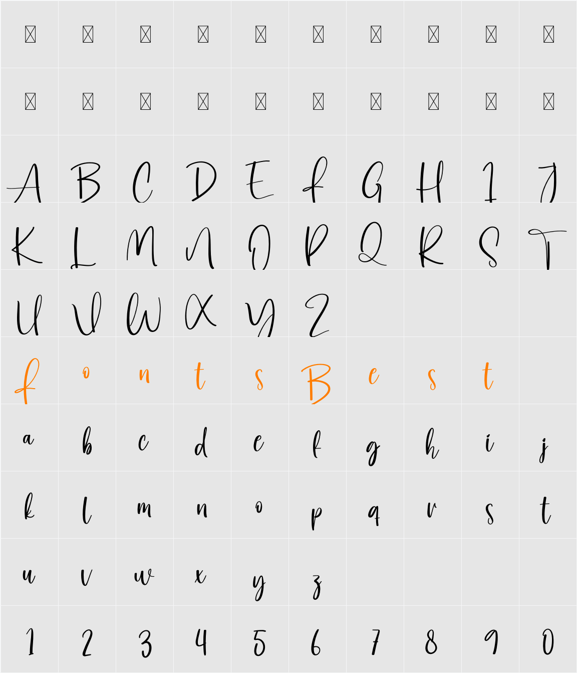 Writing Character Map
