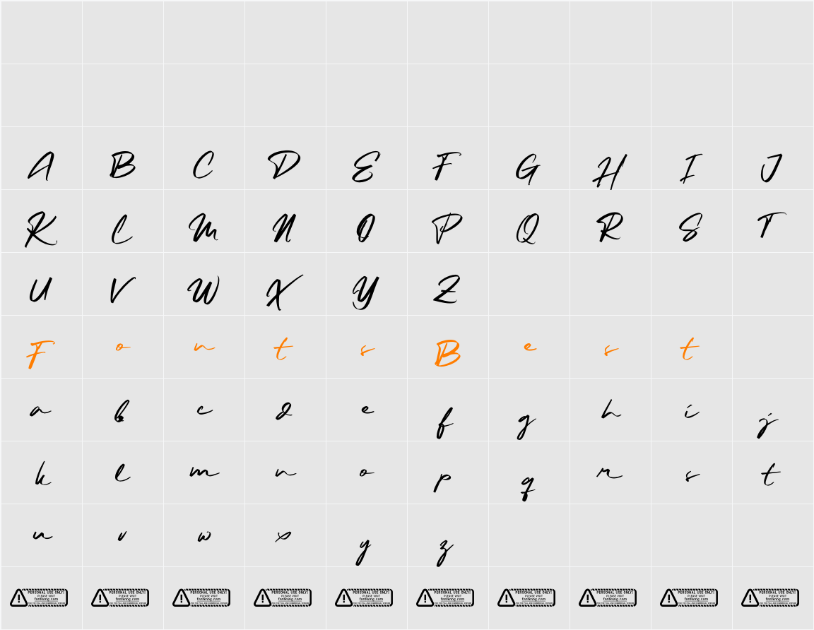 Phallepa PERSONAL USE ONLY! Character Map