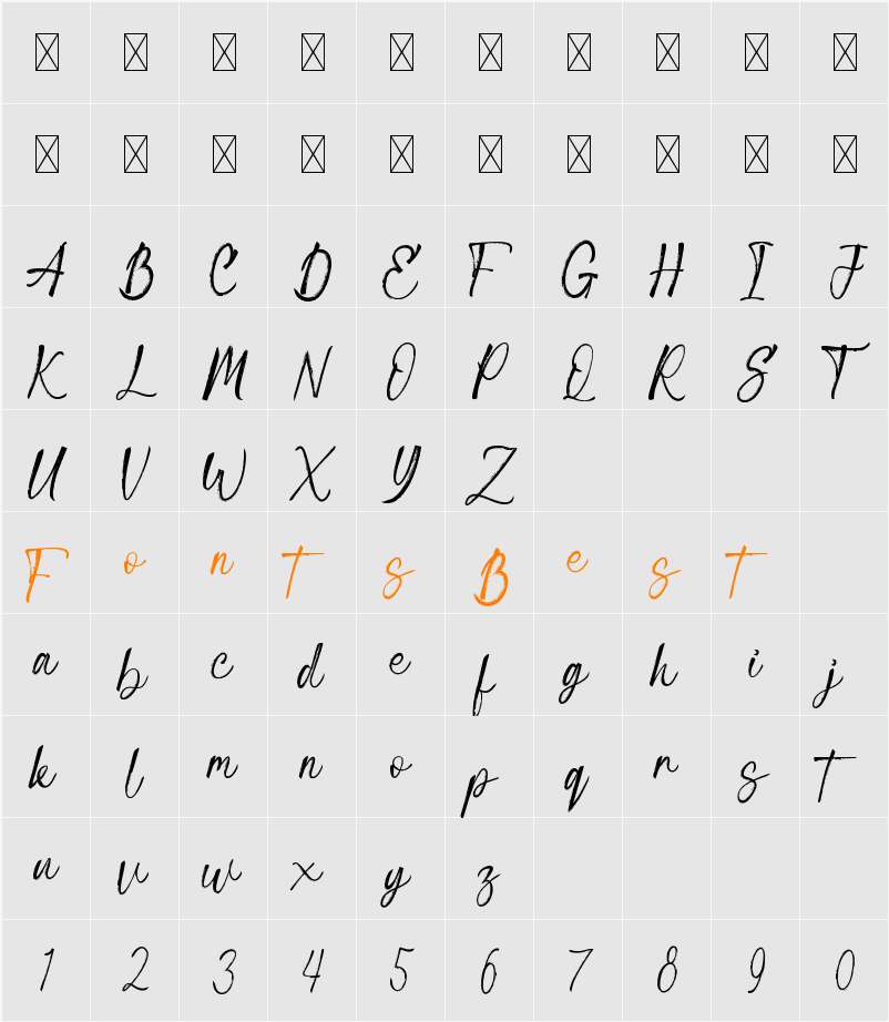 Blackmoard Signature Character Map