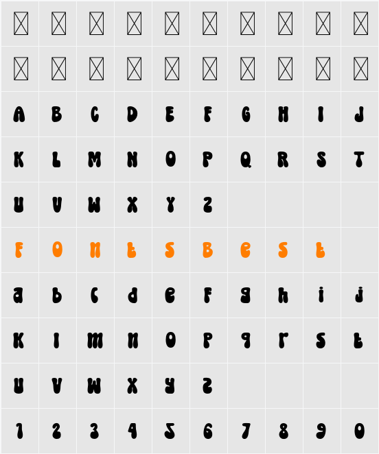 Stick Figure One Character Map