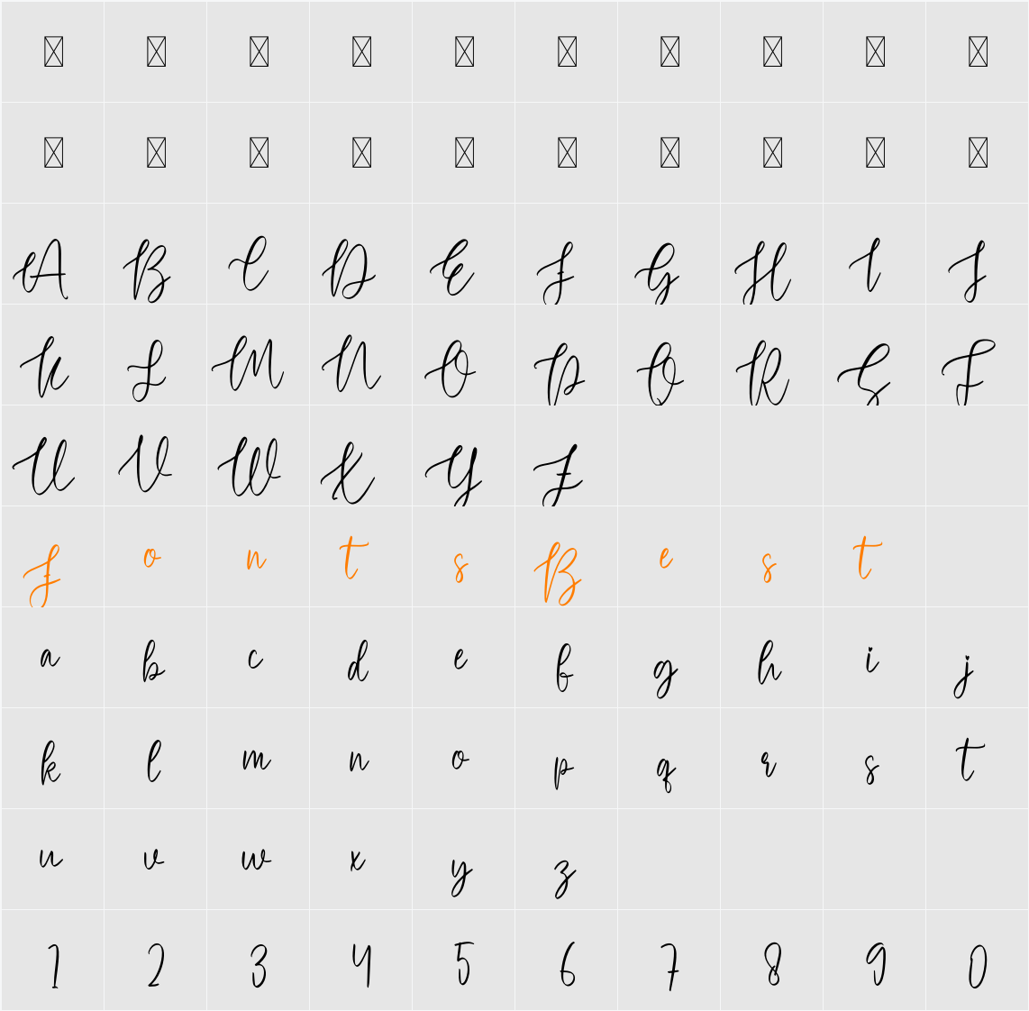 The Breathe Character Map