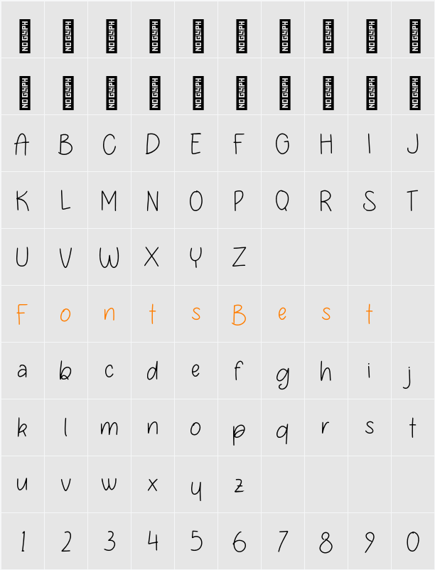 Aviroes Personal Use Character Map