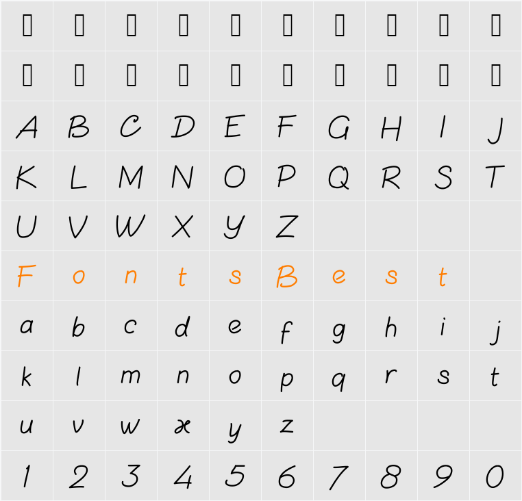 Liddy Character Map