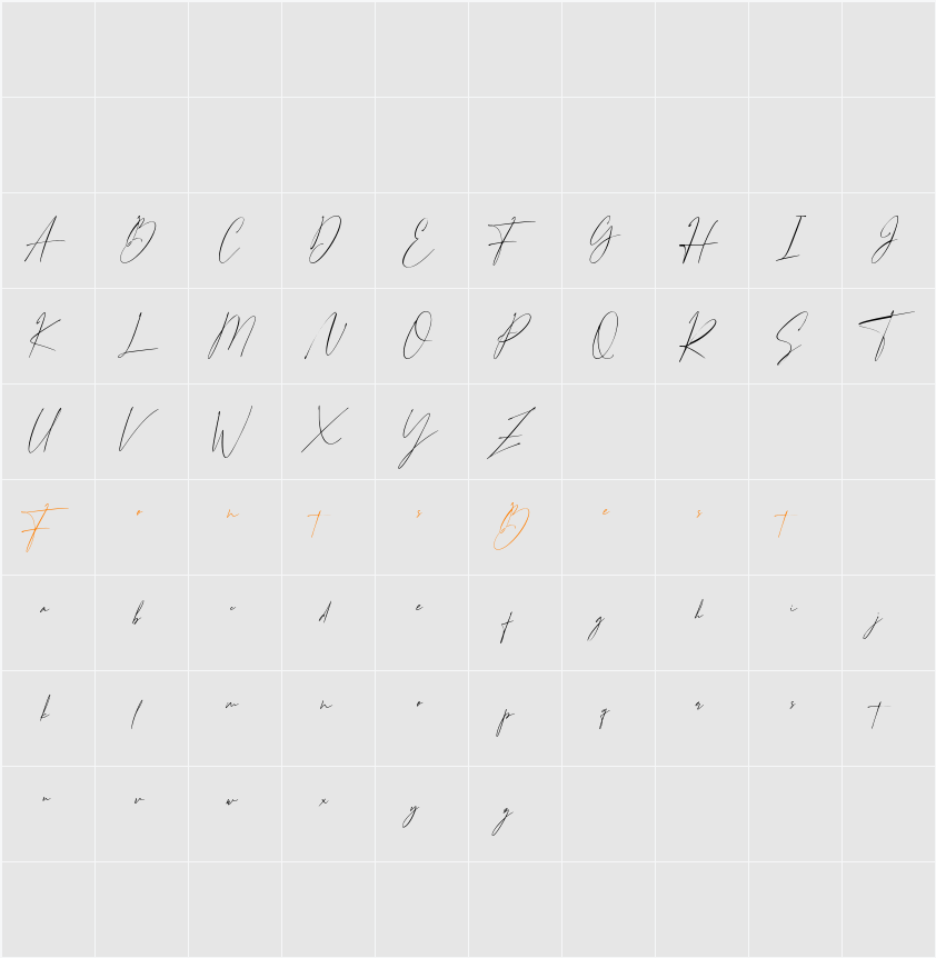 Janetanice Character Map
