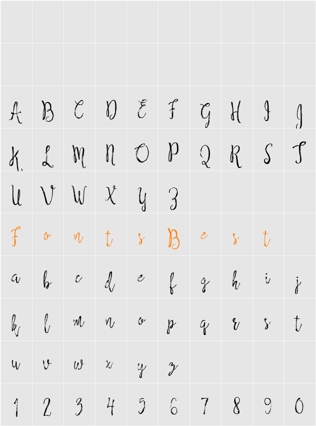 Moodnight Script Character Map